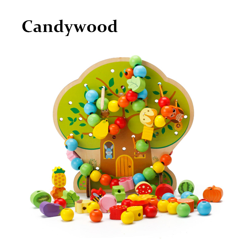 äο ٱ    峭   峭    ׼Ҹ 峭 /Colorful Multifunction Tree Wooden Beads Toys Education Wooden Toys Animal Fruit Beads Mon